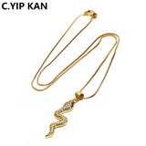 Multi Zircon Snake Pendant Necklace DIY Jewelry