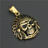 Golden Biker Pendant Live To Ride Skull Pendant