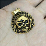 Golden Biker Pendant Live To Ride Skull Pendant