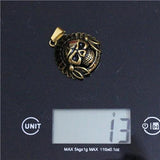 Golden Biker Pendant Live To Ride Skull Pendant