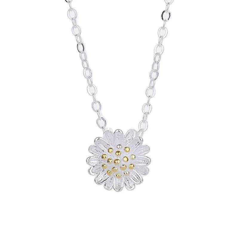 Daisy Pendants Necklace for Women Plating Chain KPOP Romantic Style