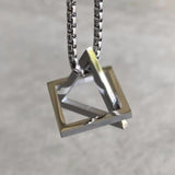 Minimalist Stainless Steel Necklace Geometric Pendant Men Women