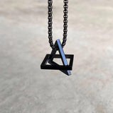 Minimalist Stainless Steel Necklace Geometric Pendant Men Women