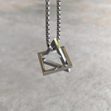 Minimalist Stainless Steel Necklace Geometric Pendant Men Women