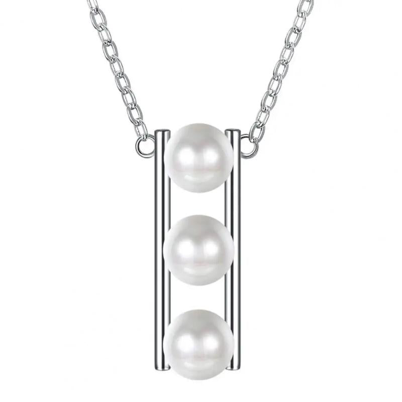 Faux Pearl Pendant Clavicle Necklace for Women