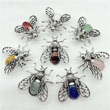 Reiki Ore Crystal Agate Insects Necklace/Brooch Pendant