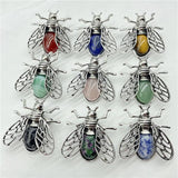 Reiki Ore Crystal Agate Insects Necklace/Brooch Pendant