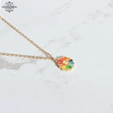 LESIEM Goddess Pendant Sunflower Smiley Necklace Bead Floating Charms