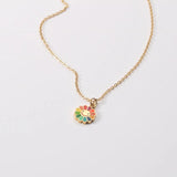 LESIEM Goddess Pendant Sunflower Smiley Necklace Bead Floating Charms