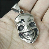 Funny Skull Pendant Stainless Steel Polishing Mask Tongue