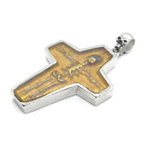 Golden Skull Men Bone Pendant Stainless Steel Biker Cross