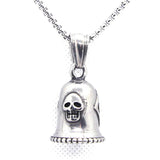 Skull Biker 13 Bell Pendant Stainless Steel