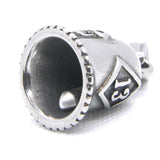 Skull Biker 13 Bell Pendant Stainless Steel