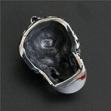 Flower Skull Pendant 316L Stainless Steel Biker Skull Pendant