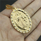 Golden Jesus Cross Pendant with Crystal Stones for Women and Men