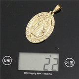 Golden Jesus Cross Pendant with Crystal Stones for Women and Men