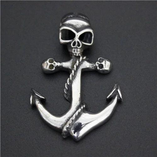 316L Stainless Steel Skull Anchor Pendant