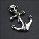 316L Stainless Steel Skull Anchor Pendant