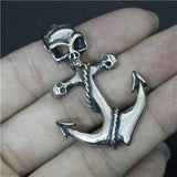 316L Stainless Steel Skull Anchor Pendant