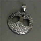 Living Life Tree Pendant Stainless Steel Mens Gift