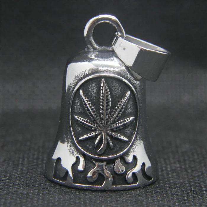 Flaming Leaf Bell Pendant 316 Stainless Steel Flames Bell Style Necklace