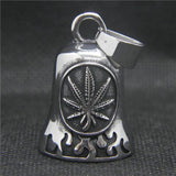 Flaming Leaf Bell Pendant 316 Stainless Steel Flames Bell Style Necklace