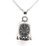 Flaming Leaf Bell Pendant 316 Stainless Steel Flames Bell Style Necklace