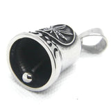 Flaming Leaf Bell Pendant 316 Stainless Steel Flames Bell Style Necklace