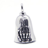 Skull Hand Bell Pendant Stainless Steel Necklace