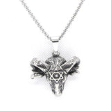 Sheep Head Mens Pendant 316L Stainless Steel Punk Star Pendant