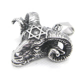 Sheep Head Mens Pendant 316L Stainless Steel Punk Star Pendant
