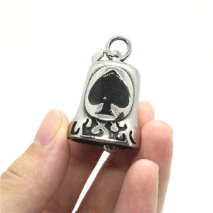 Poker Bell Pendant Stainless Steel Necklace