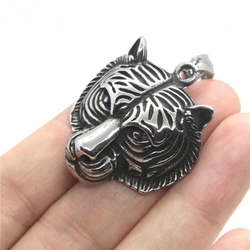 Tiger Pendant Stainless Steel Man Necklace