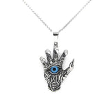 Skull Hand Mens Pendant Stainless Steel Eyeball Pendant