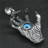 Skull Hand Mens Pendant Stainless Steel Eyeball Pendant