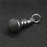 Mini Microphone Mens Pendant Stainless Steel Punk Necklace