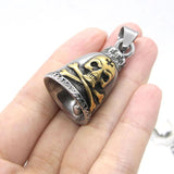 Golden Skull Bell Pendant 316 Stainless Steel Mens Bell Pendant