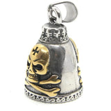 Golden Skull Bell Pendant 316 Stainless Steel Mens Bell Pendant