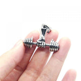 Fitness Barbell Men Pendant Stainless Steel Hot Pendant