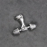 Fitness Barbell Men Pendant Stainless Steel Hot Pendant