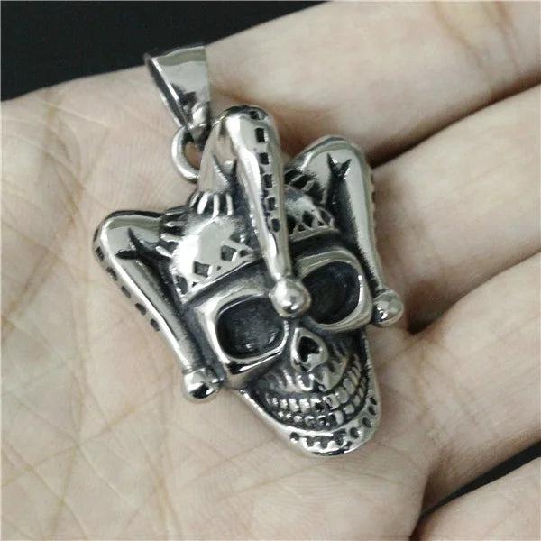 Men's Stainless Steel Big Crown Skull Pendant