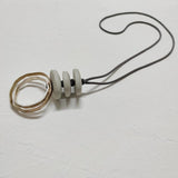 Kara&Kale Stone Pendants Metal Circle Resin Necklaces