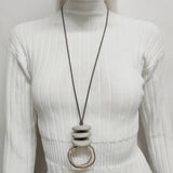 Kara&Kale Stone Pendants Metal Circle Resin Necklaces