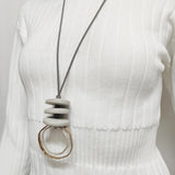 Kara&Kale Stone Pendants Metal Circle Resin Necklaces