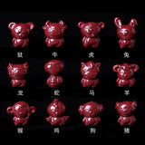 5A Natural Cinnabar Chinese Zodiac 12 Animals Necklace Pendant