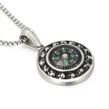 Compass Skull Men's Pendant Titanium Steel