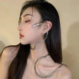 Micro-inlaid Cubic Zircon Snake Snakelike Collar Necklace