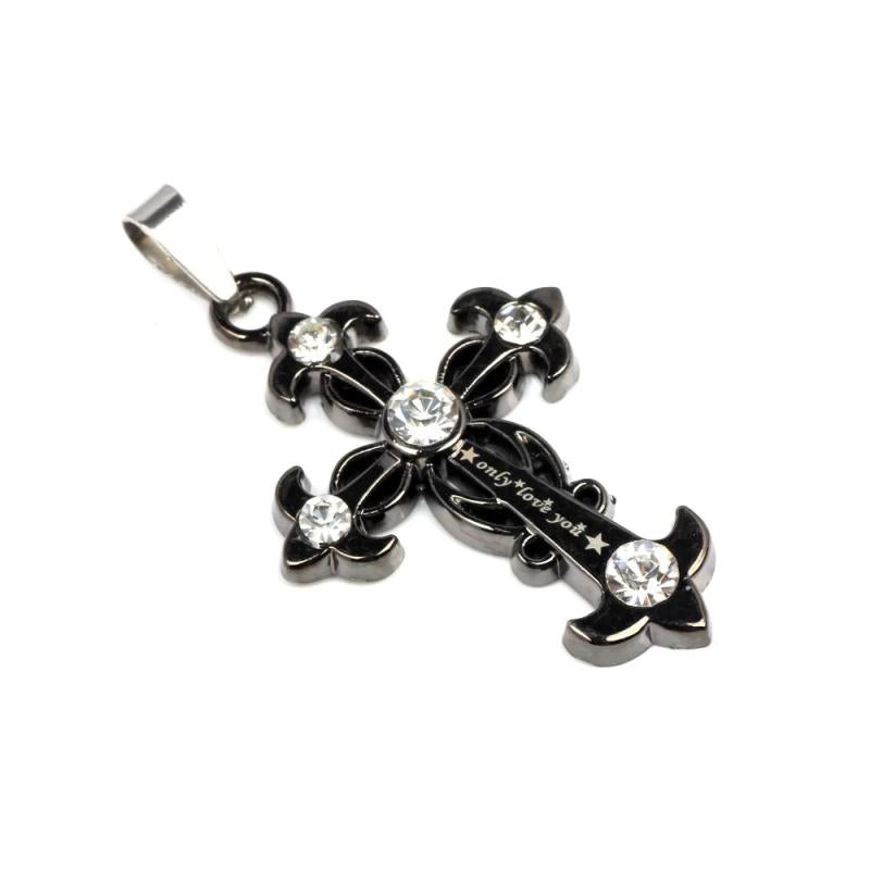 Stainless Steel Pendant Necklace Men's Punk Locomotive DIY Jewelry Gift