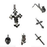 Stainless Steel Pendant Necklace Men's Punk Locomotive DIY Jewelry Gift
