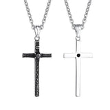Gothic Cross Pendant Necklace Men Jewelry Gift with Chain